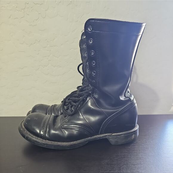 Corcoran 1500 Jump Boots Sz 9 D Black Leather Cap Toe Combat Paratrooper USA - Picture 1 of 6